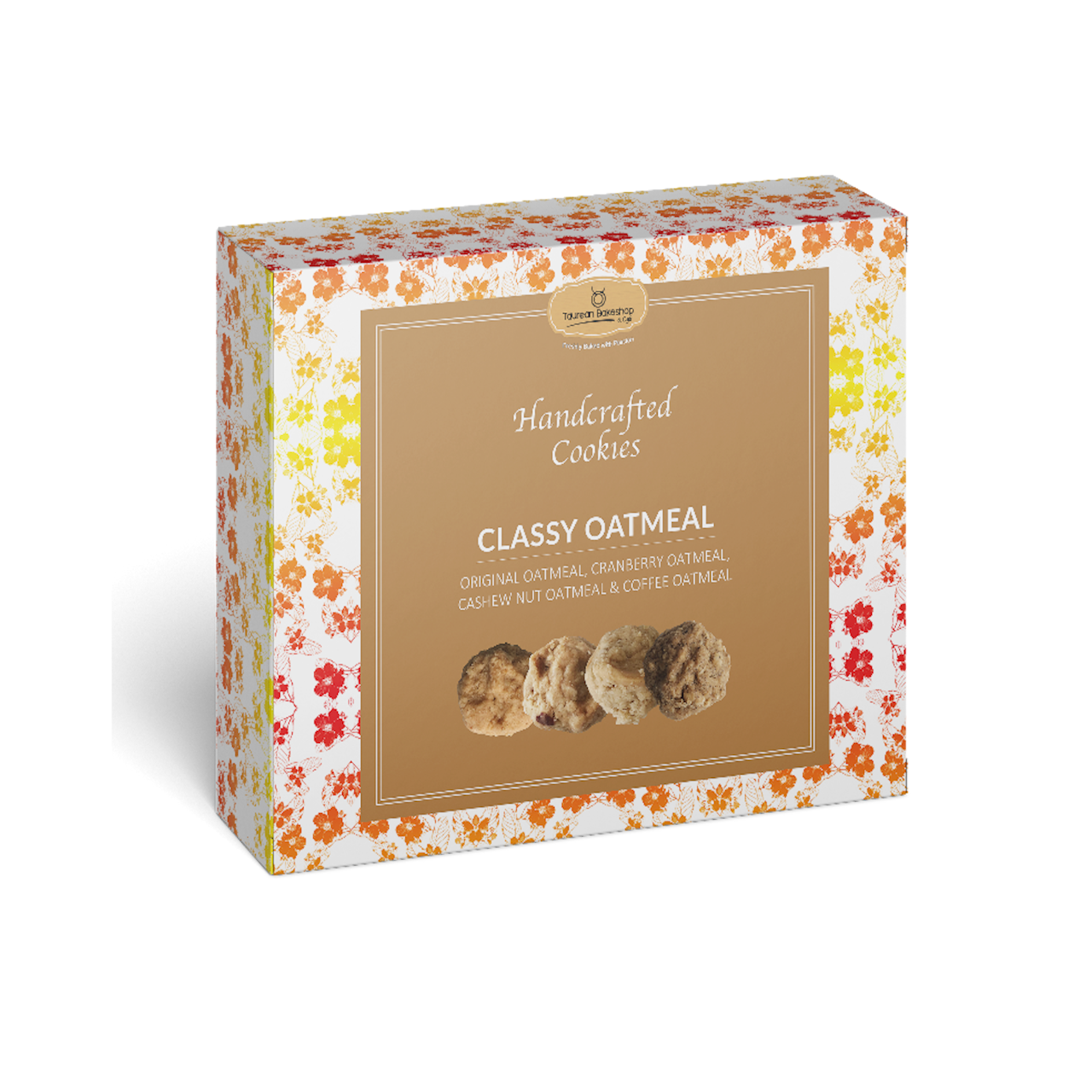 Classy Oatmeal Cookies, 32 pieces, packed in our decorated cookies box in packs of 4.